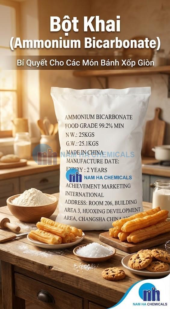 AMMONIUM BICARBONATE (NH4HCO3) - BỘT KHAI