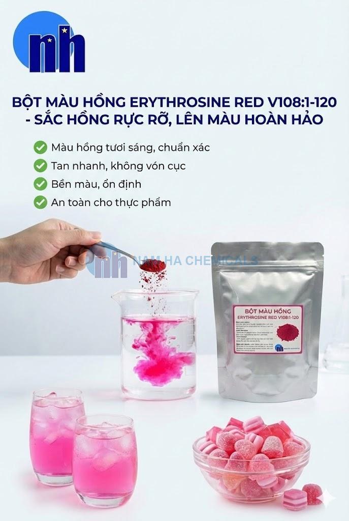 Màu Hồng Erythrosine E127 (Màu Hồng Cánh Sen)