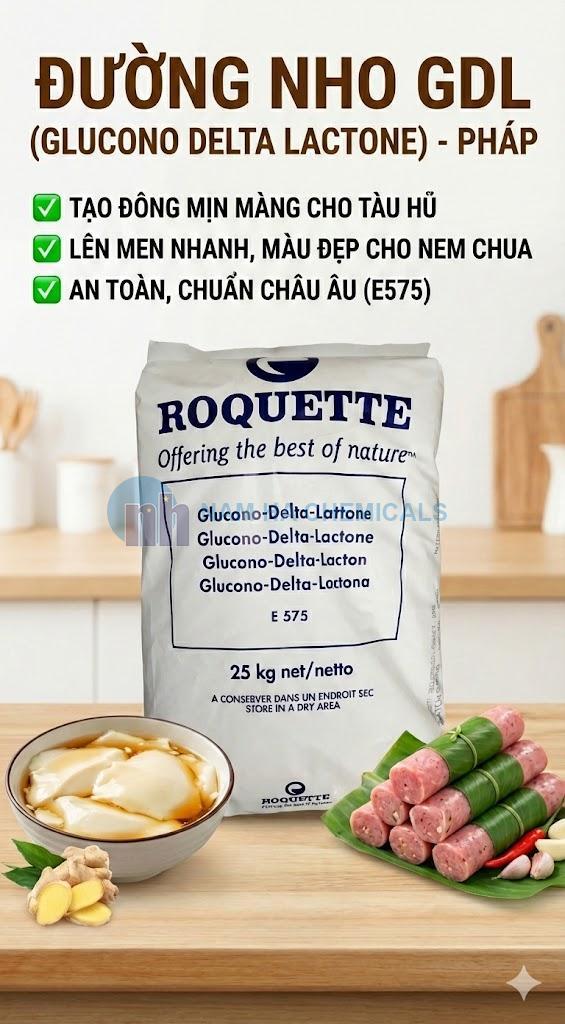 ĐƯỜNG NHO (GLUCONO DELTA LACTONE / GDL)