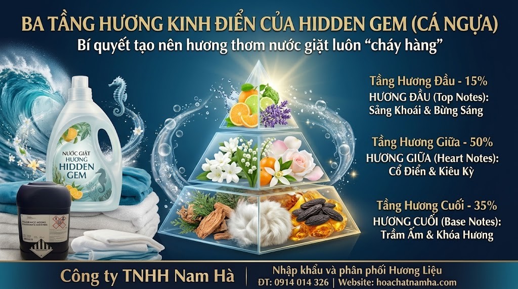 Hương Cá Ngựa trong sản xuất Nước giặt, xả