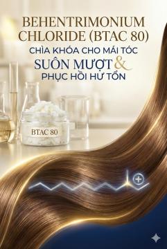 Behentrimonium Chloride (BTAC 80): Cấu Trúc Hóa Học, Cơ Chế Phục Hồi Tóc & Kỹ Thuật Phối Trộn Chuẩn Phòng Lab