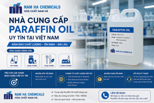 Nhà cung cấp Paraffin Oil tại Việt Nam – Tiêu chuẩn và cách lựa chọn