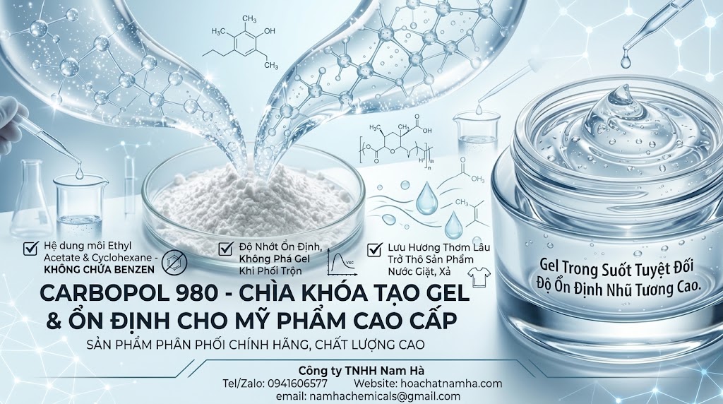 Tìm mua Carbomer (Carbopol) 980 dùng trong mỹ phẩm, homecare
